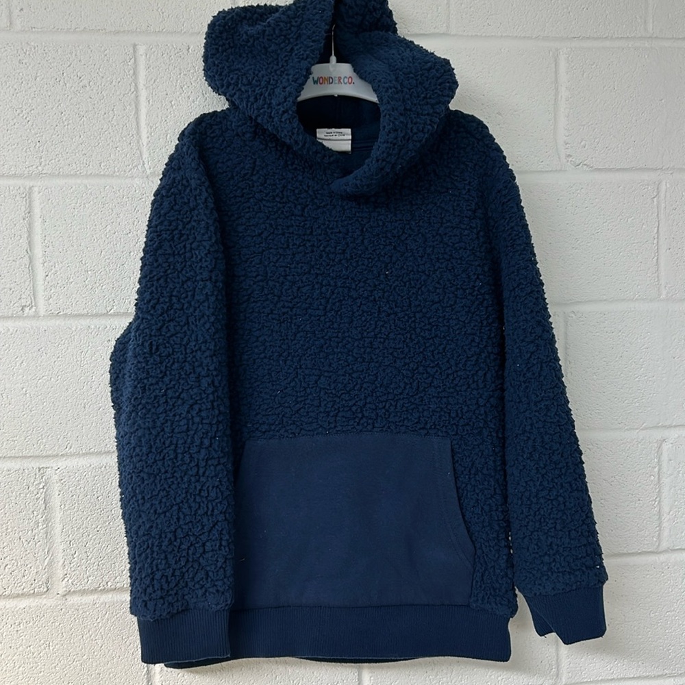Kids Navy Sherpa Hoodie
